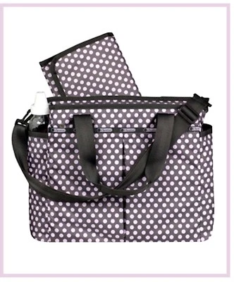 LESPORTSAC RYAN BABY DIAPER BAG TOTE PINKIE DOT W/CHANGING PAD NWT $138 - Image 1 of 4