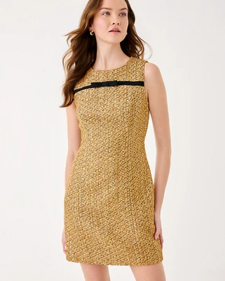 NWT Lilly Pulitzer Ritzy Boucle Shift Dress in Gold Metallic Golden Glow, Size ! - Image 1 of 4