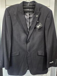 Black Stacy Adams Blazer Suit Jacket With Pin 42R W35 New With Tags  - Picture 1 of 7