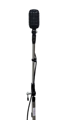 Vintage Microphone with Stand–Classic Metal Mic for Studio, Singing & Decors . - Image 1 of 4