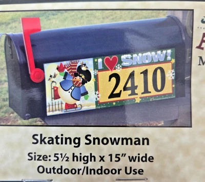 Jeremiah Junction Mailbox or Door Magnet! Skating Snowman! - Image 1 of 3