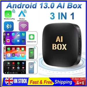 Wireless CarPlay AI box Android Auto Adapter Converter w/ Netflix YouTube WIFI - Picture 1 of 24