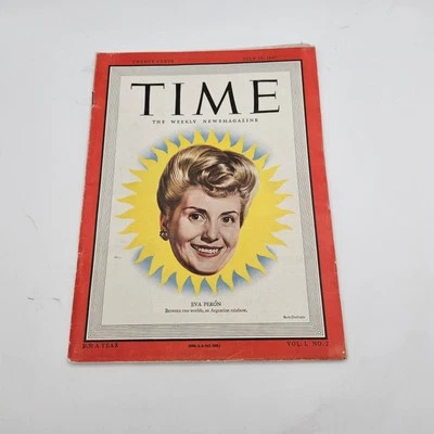 Time July 14 1947 Eva Peron; Flying saucers seen; Frank Lloyd Wright Church - Image 1 of 4