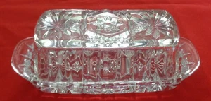 Piatto burro vintage Anchor Hocking Early American Prescut EAPC Star of David - Foto 1 di 3