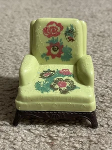 Renwal Clubsessel floral schabloniert Puppenhaus Miniatur Möbel grün Blumen - Bild 1 von 19
