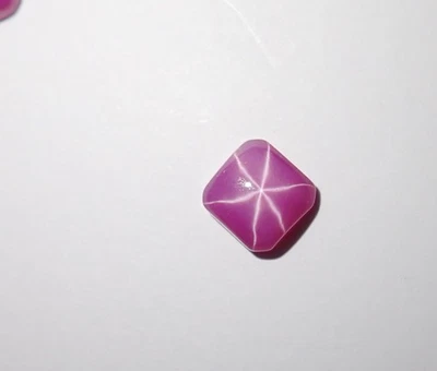 Opaque Star Ruby Square 6x6 mm Cabochon 6 Rayed Lab-created Stone 1 piece Lot - Image 1 of 4