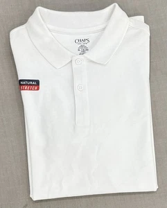 Boys CHAPS Natural Stretch Short Sleeve Polo Shirt, XL 18-20, White, New - Picture 1 of 2