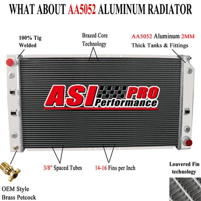 3 Row Radiator FOR 1994-1996 CHEVROLET IMPALA CAPRICE CADILLAC FLEETWOOD Hot - Image 1 of 4