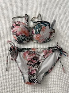 Binkini Imbottito Tropicale Floreale Taglia S - Foto 1 di 4