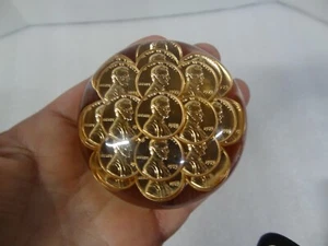 Vintage 1973 New Lincoln Stacked Penny Pennies in Lucite 3” Paperweight 25 cents - Picture 1 of 10