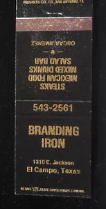 1970er Branding Eisen Steaks mexikanisches Essen Salat Bar Oscar Jimenez El Campo TX MB - Bild 1 von 2