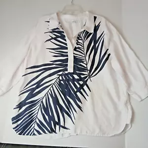 Blusa Chicos Blanca y Negra Talla 3 EE. UU. 16 Simple, Minimalista, Boho, Y2K 100% Lino - Imagen 1 de 10