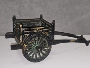 Vintage metal cart plant stand, Decorative cast iron cart - Picture 1 of 6