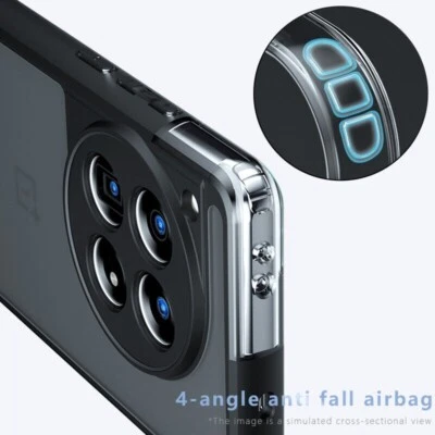 For OnePlus 12 Luxury Black Matte Bumper Rubber Cover Case + Screen Protector - Image 1 of 4