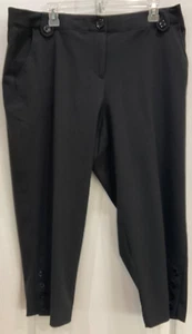 Dressbarn Women's Capri Dress Pants Size 14W Black Double Button Waist 35 - Picture 1 of 9