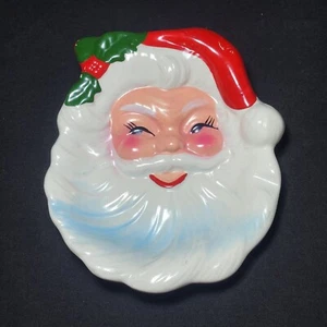 Cuchara de cerámica de caramelo de Santa de 5" vintage bolsillo de pared Japón - Imagen 1 de 2