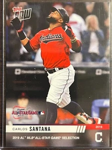 2019 Topps Now #AL-10 Carlos Santana Cleveland Indians - Picture 1 of 2
