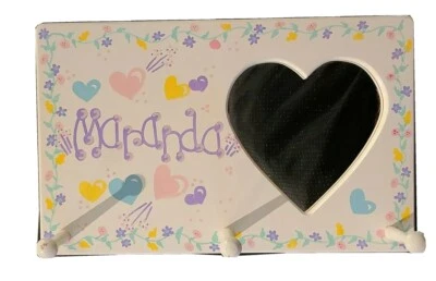 Decoración de pared de madera para bebés o niñas con 3 clavijas colgantes y ❤ espejo - Personaliza hágalo usted mismo Foto 1 de 4