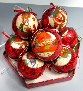 Chritmas Ornaments Santa Theme Decorative Box of 10 - Picture 1 of 8