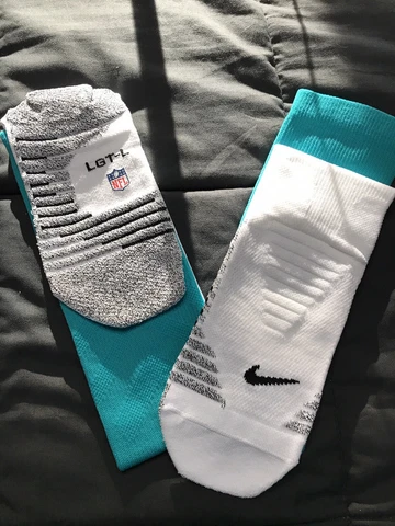 Miami Dolphins Nike Official Uniform Socks Training Facility NEW L Tall Long Cover