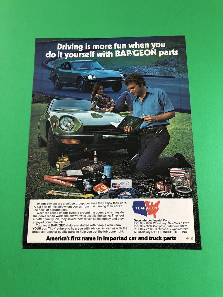 DATSUN 260-Z 260 BAP GEON ORIGINAL PRINT AD ADVERTISEMENT PRINTED - Image 1 of 1