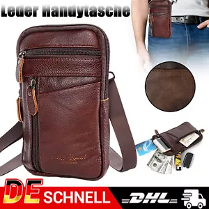 Kleine Umhängetasche Gürteltasche für Herren Schultertasche Handytasche Kaffee - Bild 1 von 13