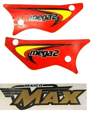 Maico 1981 Swoosh MEGA 2 rojo amarillo paneles laterales calcomanías pegatinas Foto 1 de 2