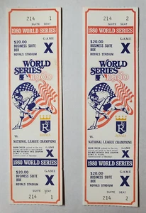 Pair 1980 World Series Game X Full Ticket Royals Vs Phillies Business Suite Box - Picture 1 of 2