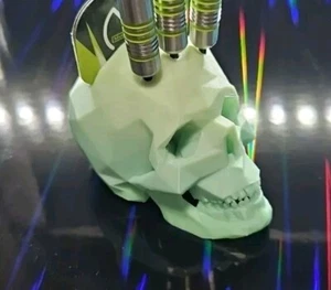 Modern Skull Dart Holder, Glow In The Dark, Holds 3 Darts And 3 Flights - Picture 1 of 10