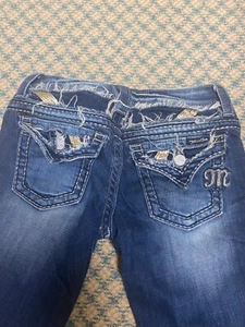 Pantalones de mezclilla para mujer Miss Me Bootcut talla 26 lentejuelas pedrería - Imagen 1 de 6
