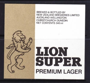 BEER LABELS: LION SUPER PREMIUM 340ml NEW ZEALAND - Foto 1 di 1