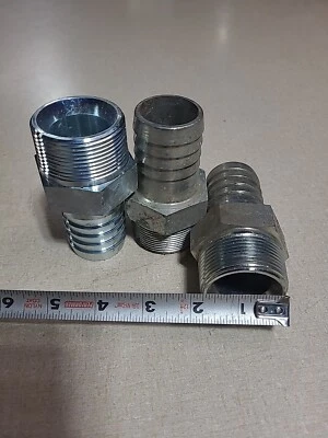 3 Pack 1.5” Hose Barb x 1.5" NPT Male Thread Barbed Fitting - Image 1 of 4