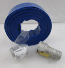 2″ X 50' Blue PVC Lay-Flat Discharge Hose w/ Dixon Valve &Coupling + AL Adapter