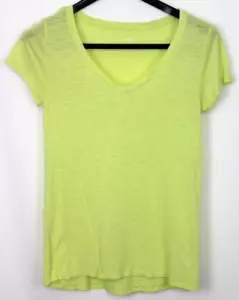 Joe Fresh Gr. M Damen Oberteil Kurzarm V-Ausschnitt gelb grün - Bild 1 von 5