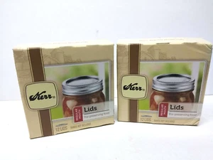 20 tapas de tarro de albañil de conservas bucales regulares KERR - una nueva caja sellada de 12 quilates y 8 abiertas - Imagen 1 de 6