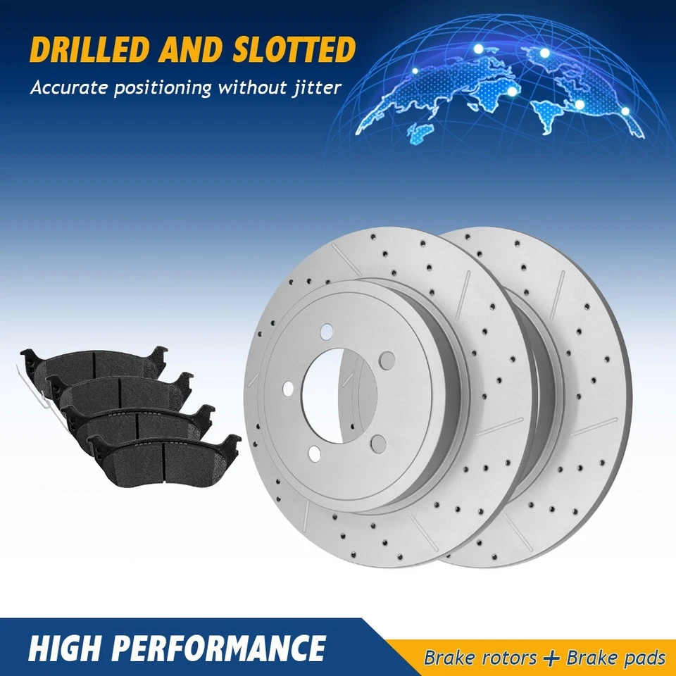 Rear Disc Brake Rotors Ceramic Pads For Ford Explorer Sport Trac Mountaineer - Image 1 of 1
