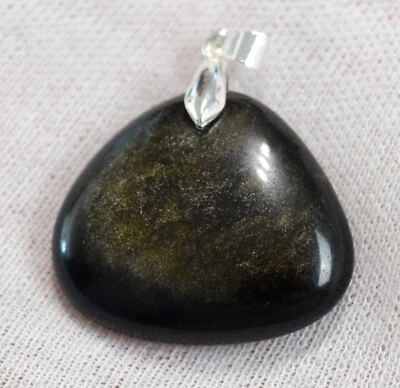 Obsidiana Dorada 66 Quilates - Péndulo Cabochón Piedra Natural - México /FU51 - Imagen 1 de 2