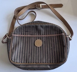 Vintage Fendi Pequin Stripe Brown Crossbody Bag READ - Picture 1 of 14