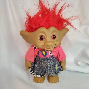 Ropa grande vintage Treasure Troll corazón rojo dimond, cabello y mezclilla - Imagen 1 de 8