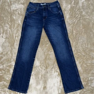 Wrangler Retro Boys Jeans 16 Reg Relaxed Bootcut Dark Wash Denim - Picture 1 of 7