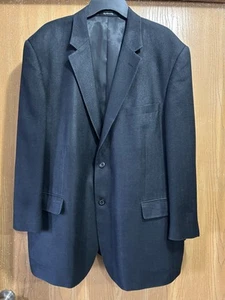 Andrew Fezza 48R Black 100% Silk Herringbone Mens Blazer Suit Jacket Sport Coat - Picture 1 of 22