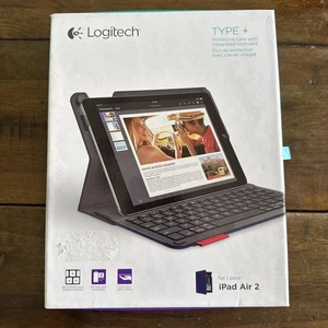 Logitech 920-006913 Type+ Case with Integrated Keyboard for iPad Air 2 - Blue - Picture 1 of 5