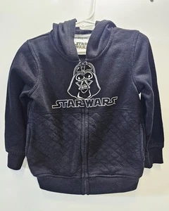 Star Wars Darth Vader Kleinkind Jungen Gr. 3T schwarz/weiß durchgehender Reißverschluss gebraucht 10/10 💯 - Bild 1 von 2