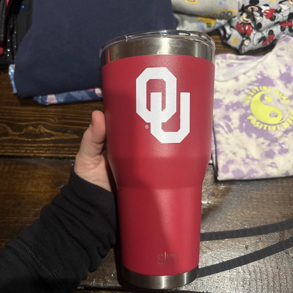 30 oz OU Universidad de Oklahoma rojo aislado al vacío caliente o frío Foto 1 de 4