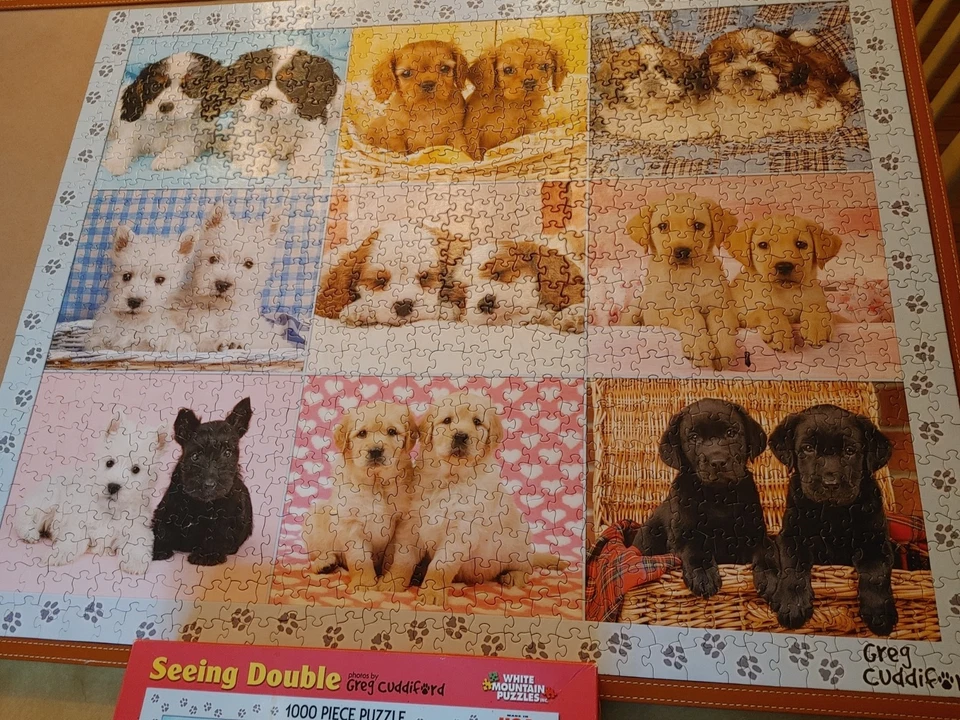 SEEING DOUBLE 1000 pc White Mountain puzzle 2008 Complete! Rare! Adorable! #5115 - Image 1 of 4
