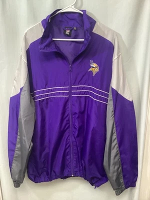 Cortavientos Minnesota Vikings Reebok púrpura 2XL cremallera completa poliéster J5 Foto 1 de 4