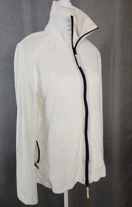 Sudadera Ligera Talla 2/L CHICO'S Zenergy Blanca Cremallera Completa Cuello Alto - Imagen 1 de 9