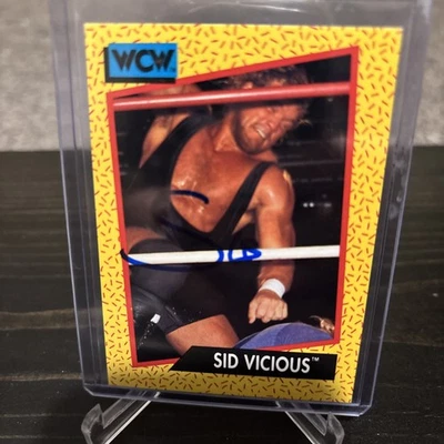 Autógrafo Sid Vicious recompra certificado de autenticidad hoja clásicos WWF WWE 1991 WCW lucha libre Foto 1 de 3