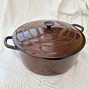 Le Creuset Cast Iron Round 28cm G 6.7L Large Casserole Pot Pan Brown - Picture 1 of 13