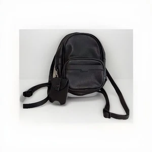 kleiner Rucksack Handtasche Kunstleder schwarz - Bild 1 von 10